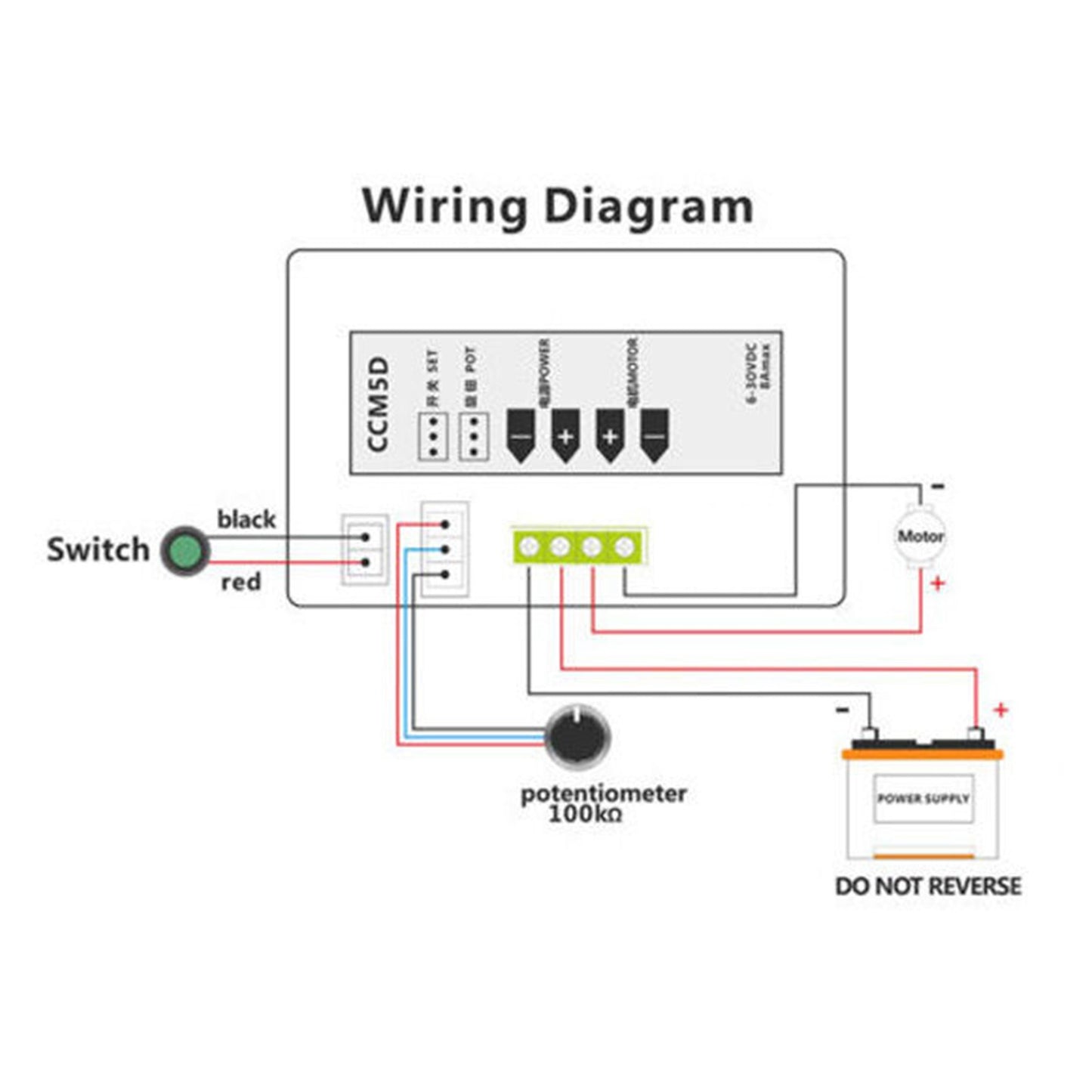 Contrôleur de vitesse de moteur DC6-30V 12V 24V 8A 16kHz PWM numérique