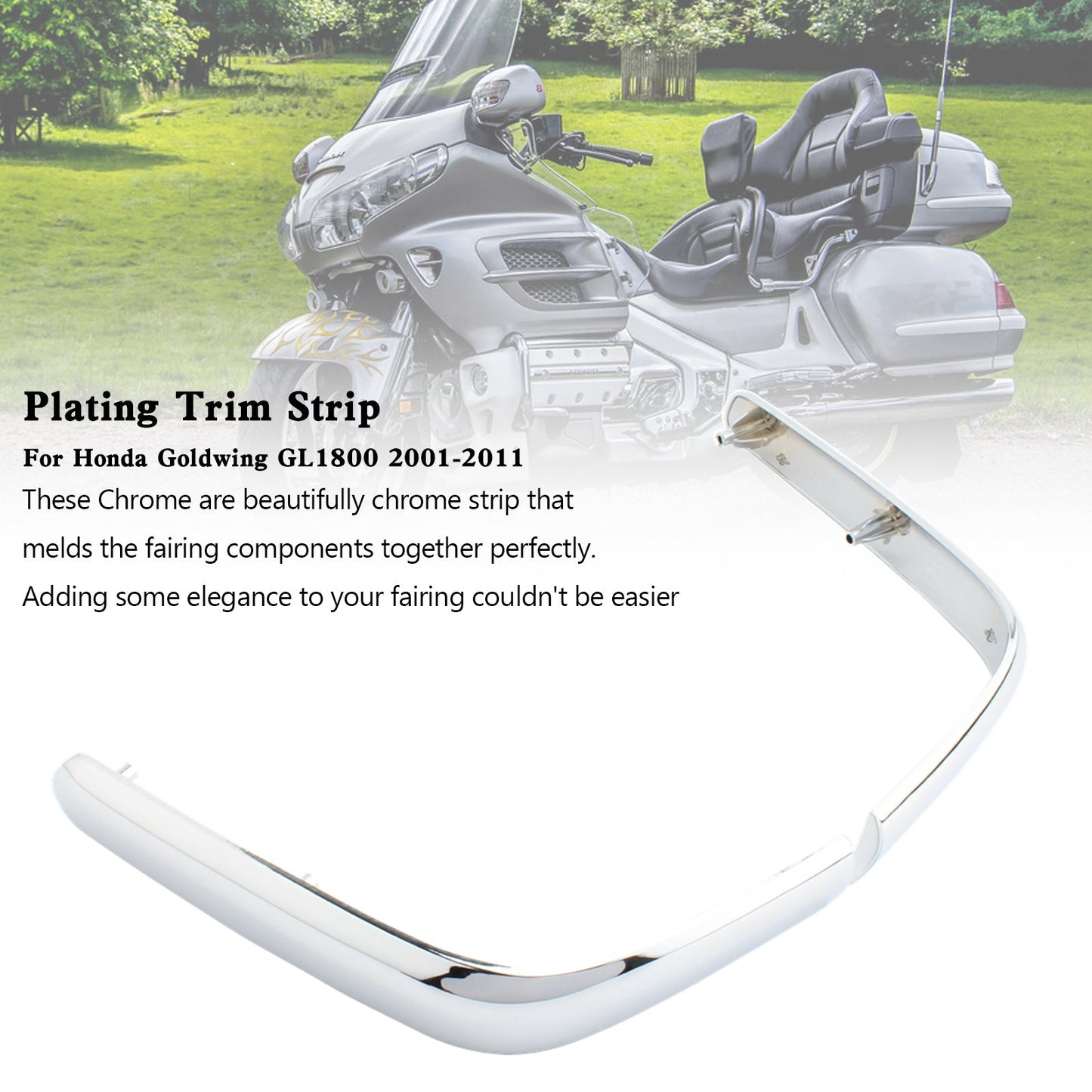 Honda Goldwing GL1800 2001-2011 Trunk Trim Strip Mouldings Accent ChromeVehicle Parts &amp; Accessories, Car Tuning &amp; Styling, Interior Styling!