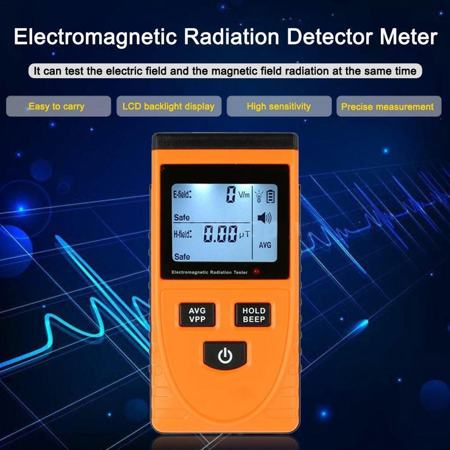 Testeur de dosimètre de compteur EMF de détecteur de rayonnement de champ électromagnétique d'affichage à cristaux liquides numérique