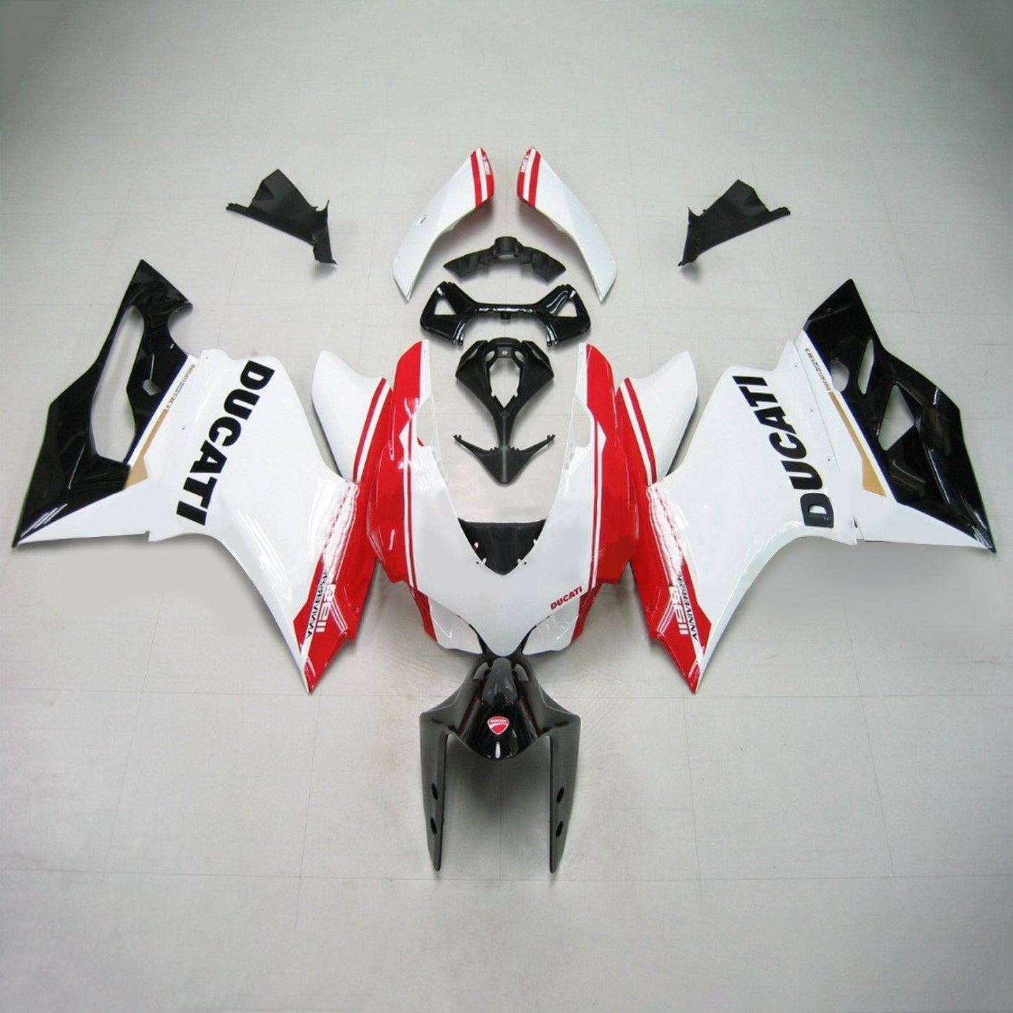 Amotopart Ducati 2012-2014 1199/899 Noir Blanc kit de carénage rouge