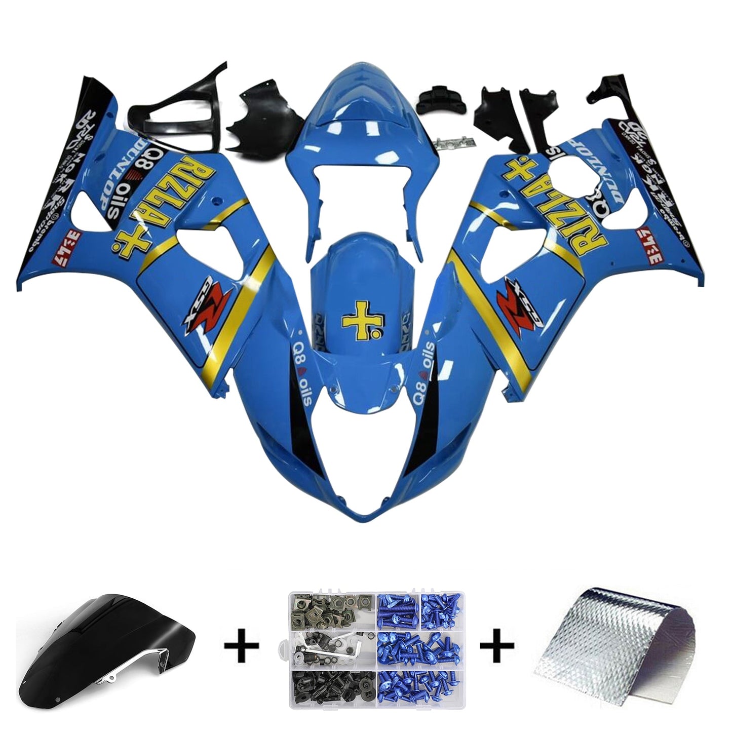 2003–2004 Suzuki GSXR1000 K3 Einspritzverkleidungs-Set, Karosserie, Kunststoff, ABS