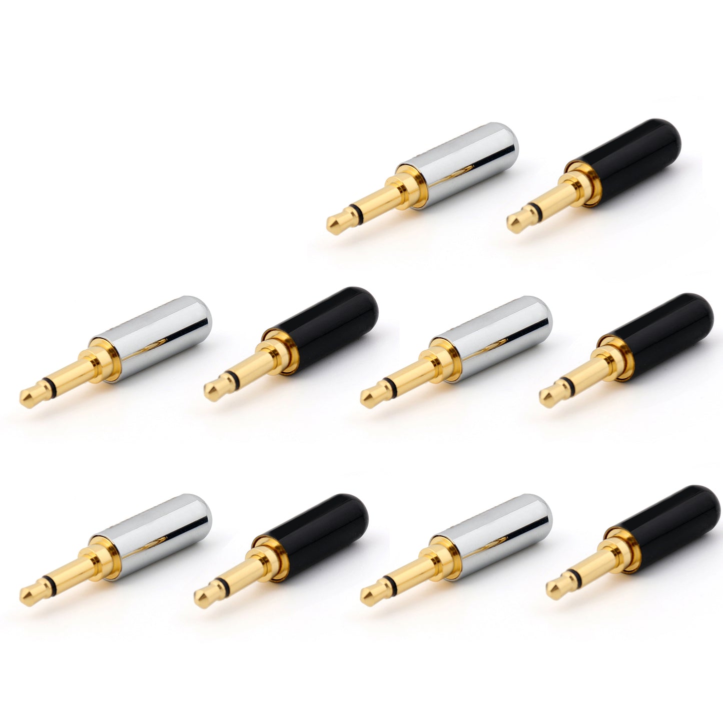 10 pièces cuivre plaqué or 1/8 "3.5mm mono connecteur audio jack mâle à souder