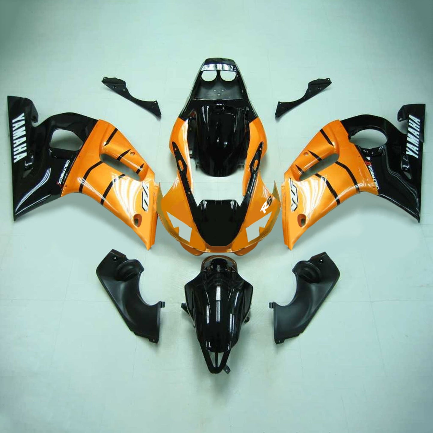 Amotopart Yamaha 1998-2002 YZF 600 R6 Schwarzorange Abzugskit