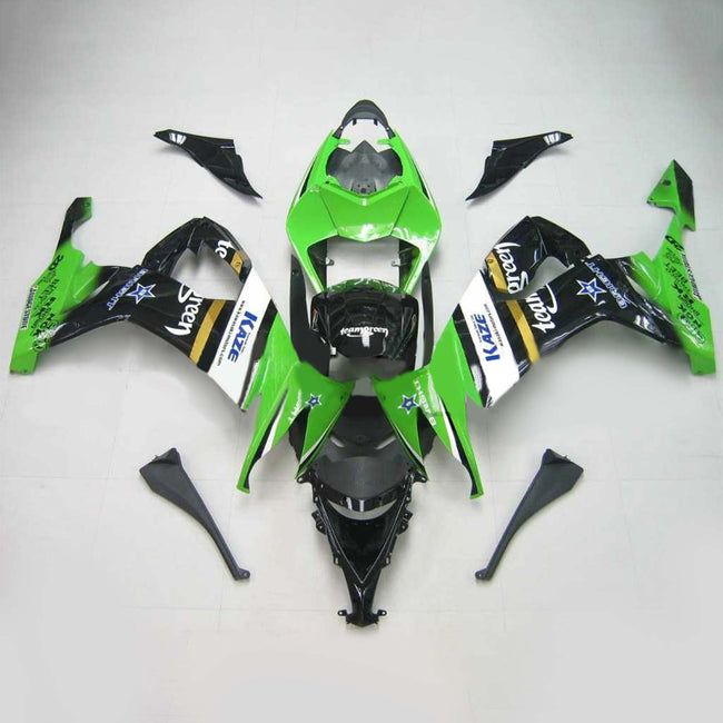 Amotopart Kawasaki ZX10R 2008-2010 Green Black Fearing Kit