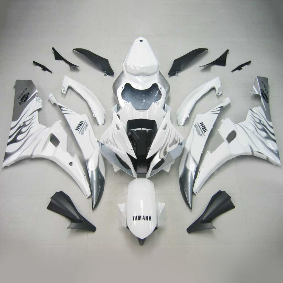 Amotopart Yamaha 2006-2007 YZF 600 R6 Blanc avec kit de vente ligne noire
