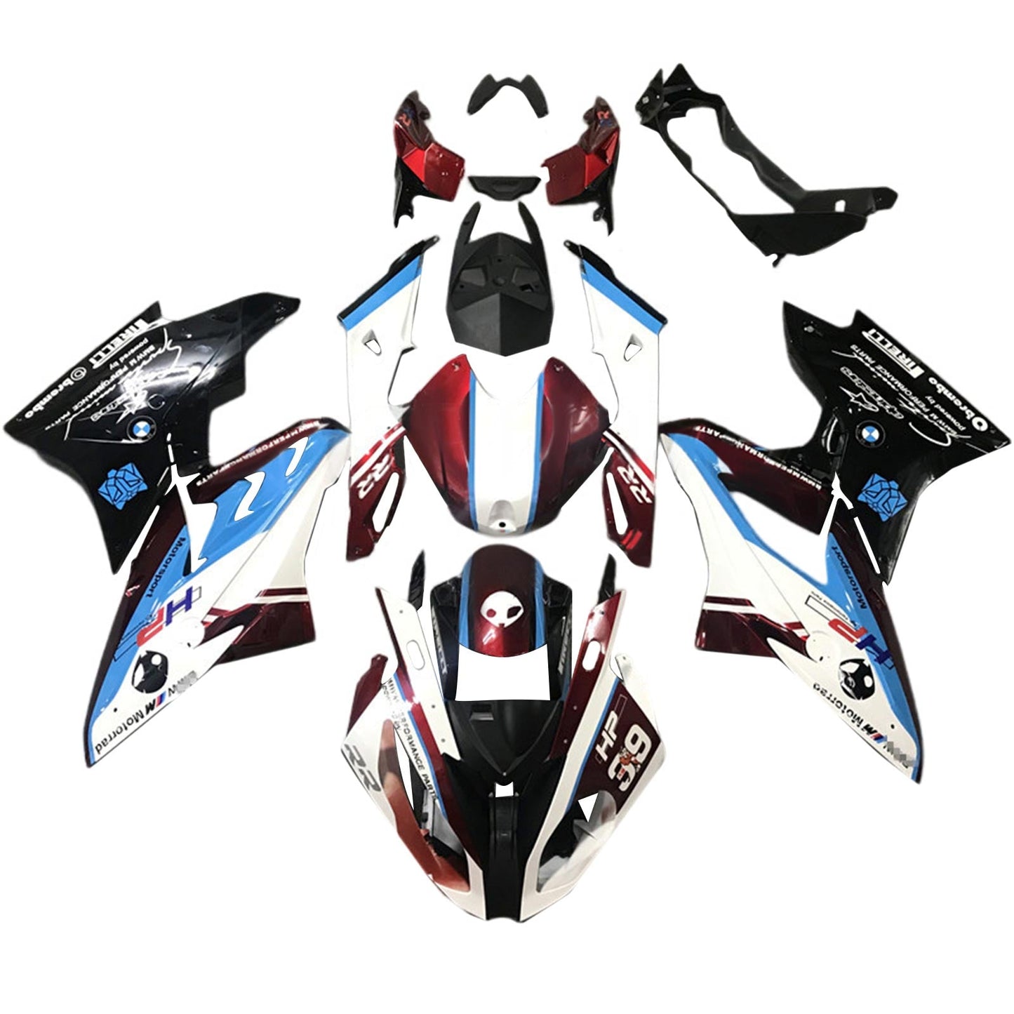 Amotopart BMW S1000RR 2015–2016 Verkleidungsset, Karosserie, Kunststoff, ABS