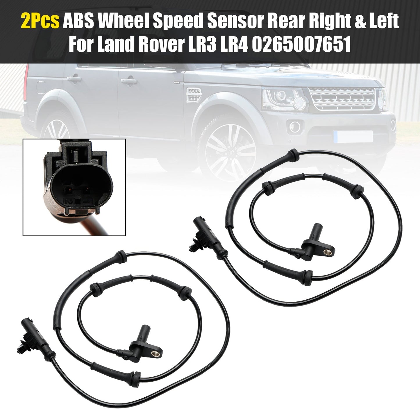 2 Stück ABS Raddrehzahlsensor hinten rechts und links für Land Rover LR3 LR4 0265007651