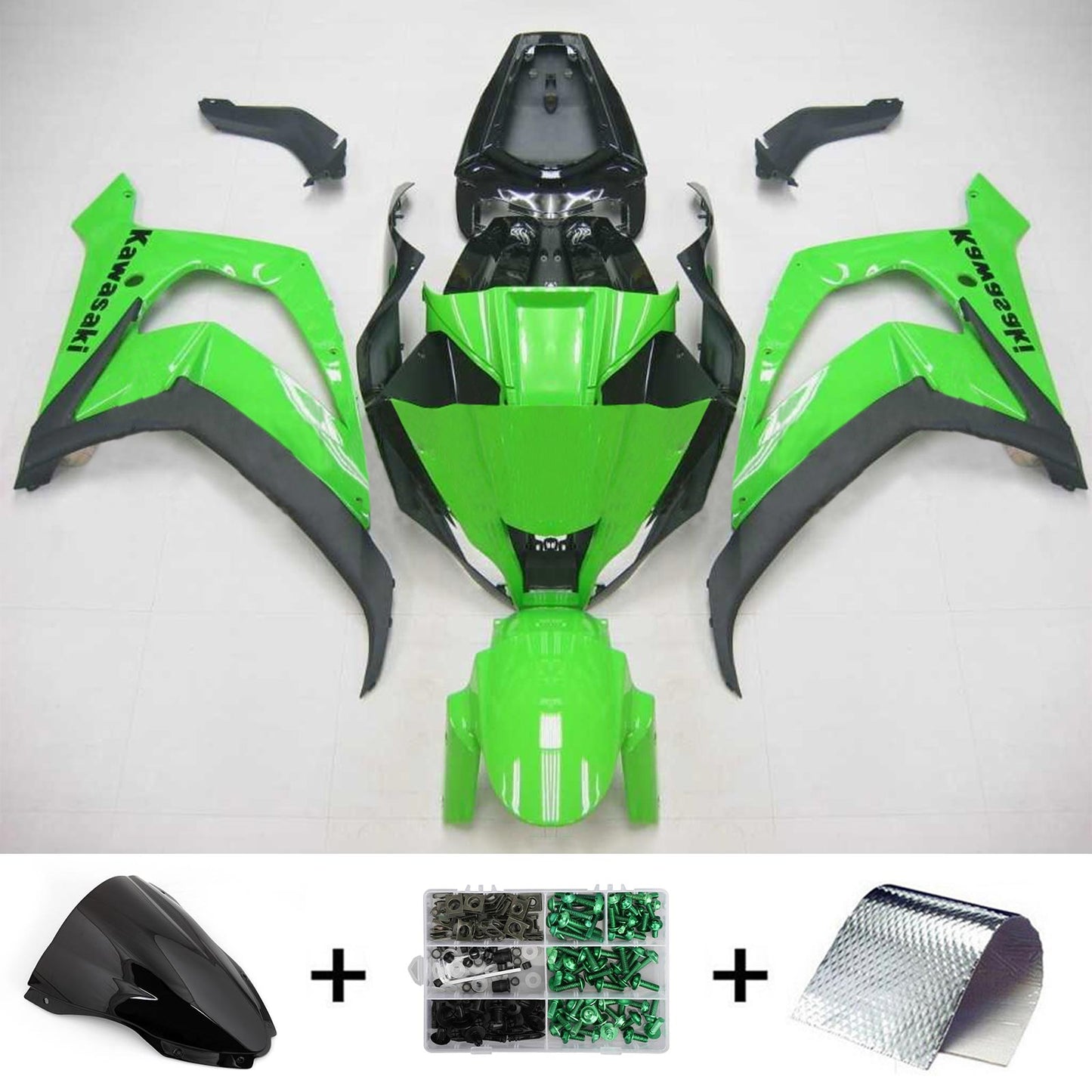 Amotopart Kawasaki 2016-2019 ZX10R Kit Déclencheur Vert Noir