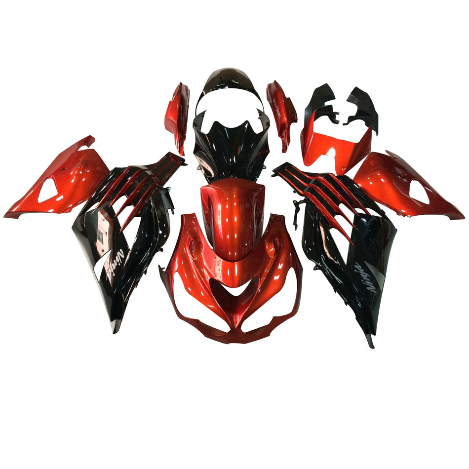 Amotopart Kawasaki 2012-2021 ZX14R Noir Mix Rouge Crazy Kit