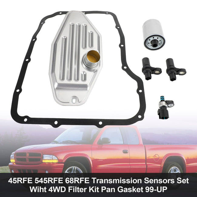 2000–2011 Dodge Pickup/Dakota 45RFE 545RFE 68RFE Getriebesensoren Set mit 4WD Filter Kit Pfannendichtung