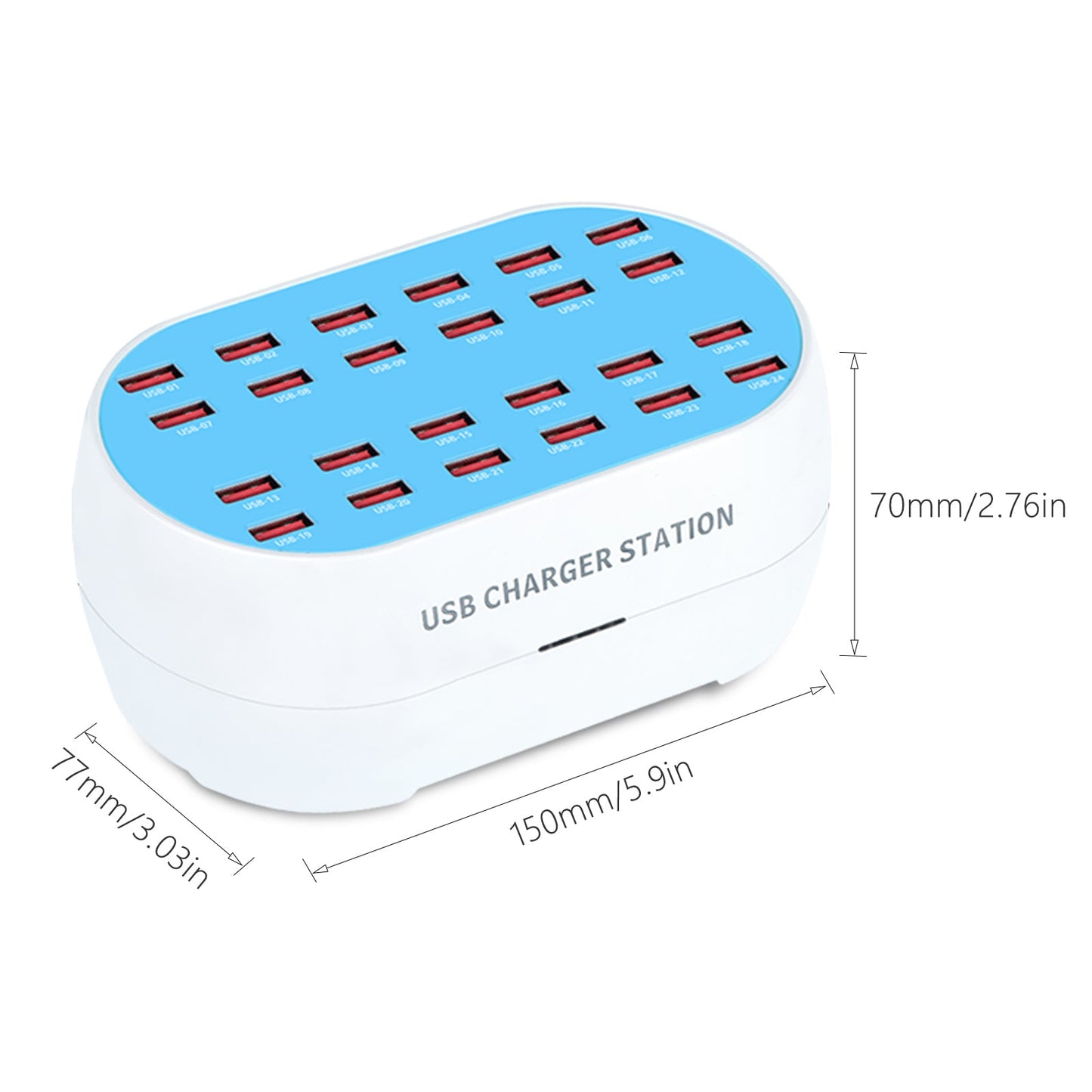 Chargeur 180W 120W HUB 30 24 18 12 Ports USB Dock Station de charge multi-appareils avec prise UE de bureau filaire