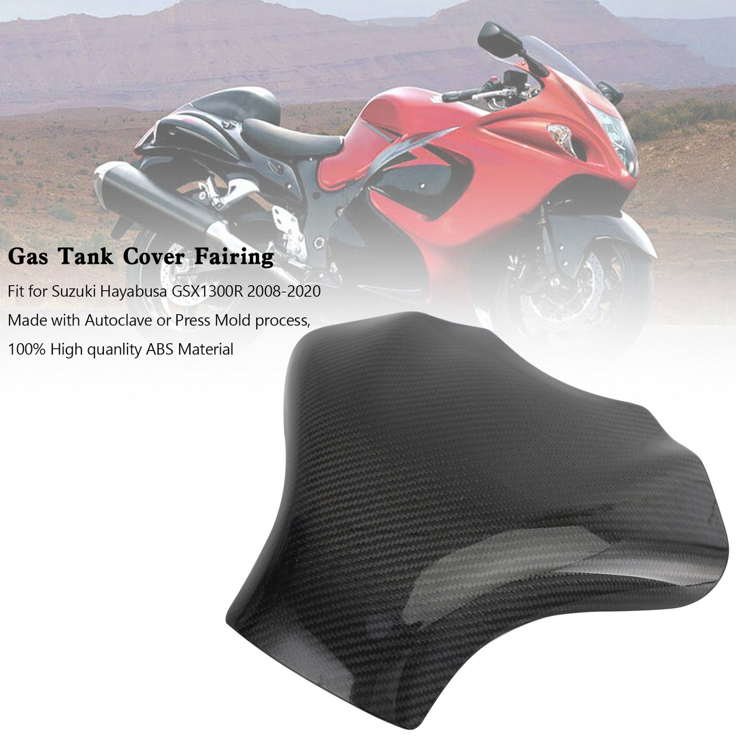 Suzuki Hayabusa GSX1300R 2008–2020 Carbon Gas Tank Cover Verkleidungsschutz