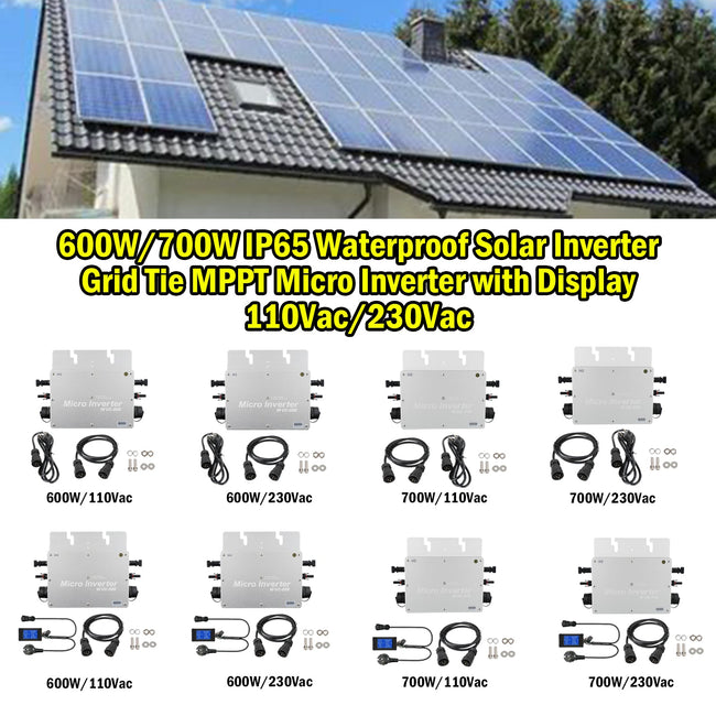 600W/700W Solar Wechselrichter Grid Tie MPPT Micro Inverter App -Steuerelement mit Display FedEx Express