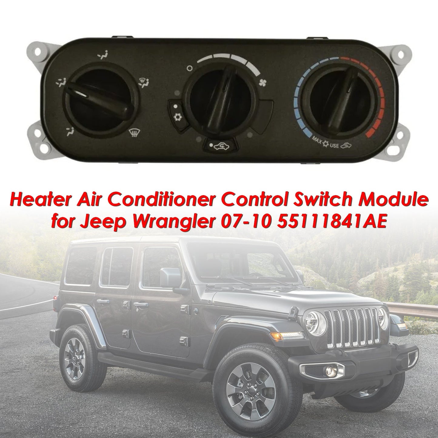 Jeep Wrangler 2007–2010 55111841AE Heizungs-/Klimaanlagen-Steuerschalter-Modul