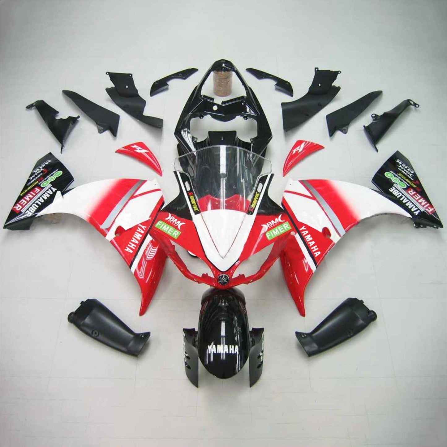 Amotopart Yamaha 2009-2011 YZF 1000 R1 Red White Black Fairing Kit