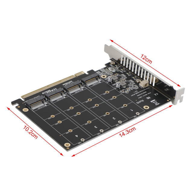 M.2 NVME SSD zu PCI-E 4.0 x16 Adapter-Feiert-Kartenunterstützung PH44 2280 2242