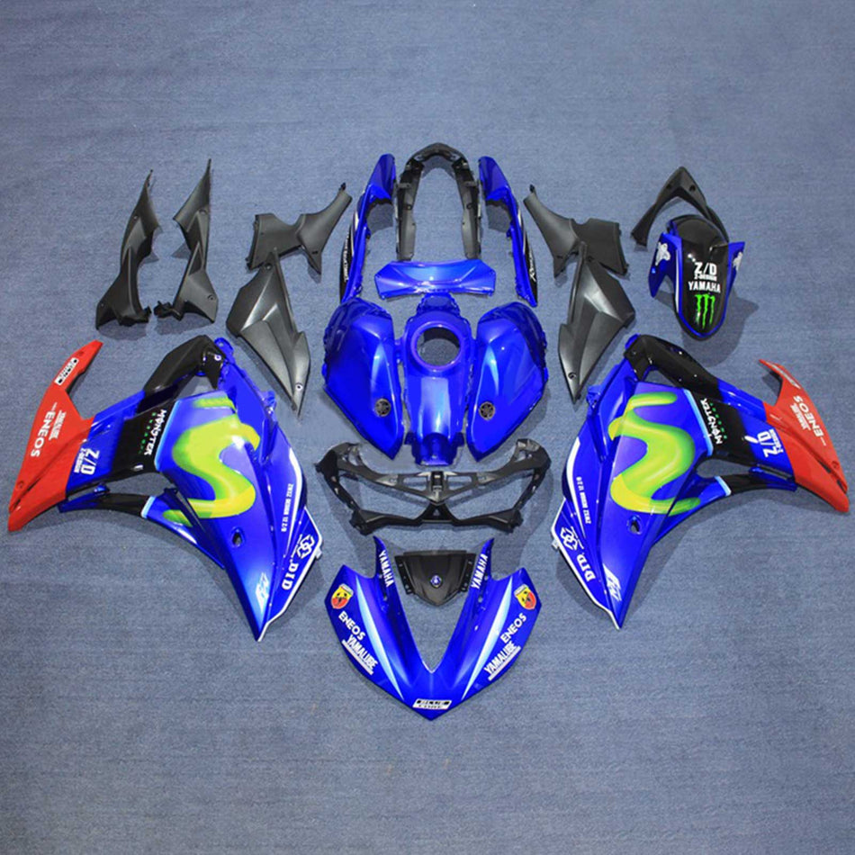 Kit de vente Amotopart Yamaha 2014-2018 YZF R3 &amp; 2015-2017 YZF R25 Blue Redshift Kit