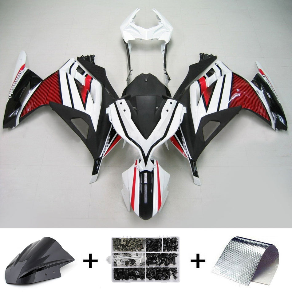 Kit de peur Amotopart Kawasaki 2013-2017 EX300/Ninja300 Noir Blanc Rouge