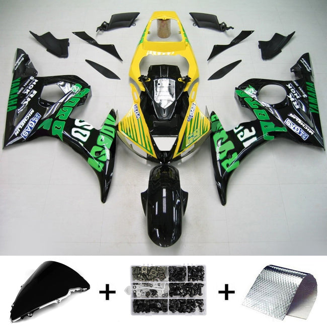 Amotopart Yamaha YZF 600 R6 2005 Schwarzverkleidungskit