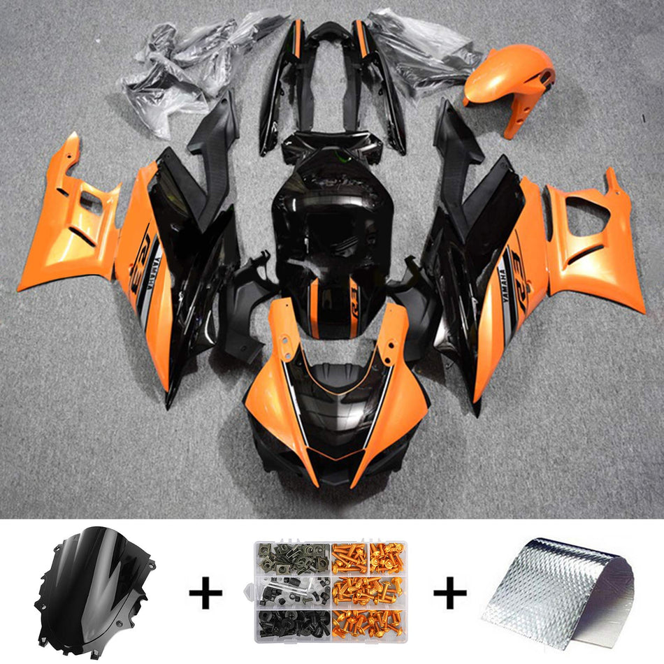 Kit de carénage Amotopart Yamaha YZF R3/YZF R25 Orange Noir 2019-2021