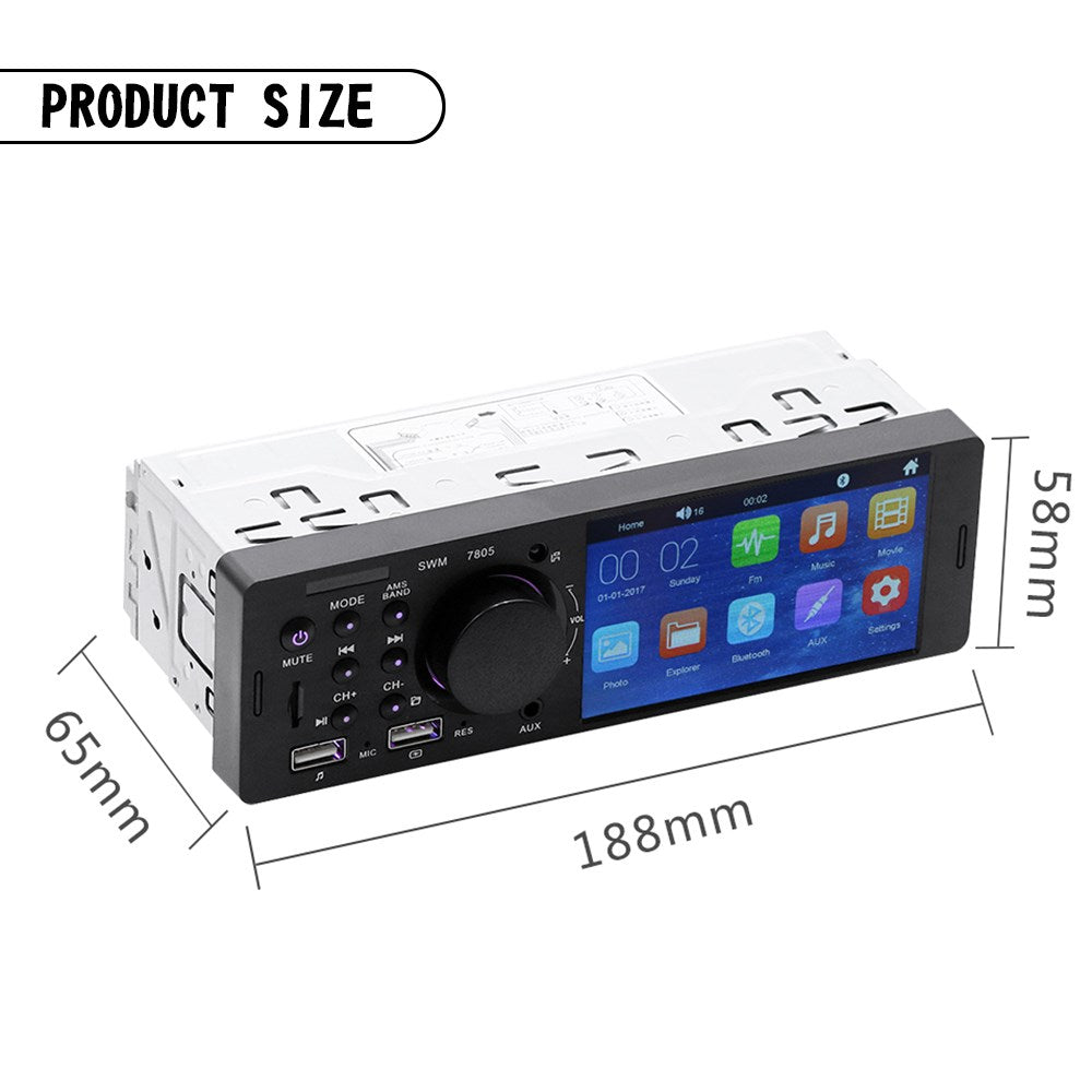 4.1" Voiture MP5 Lecteur 1Din Écran Tactile Audio Vidéo Bluetooth FM Radio + Caméra