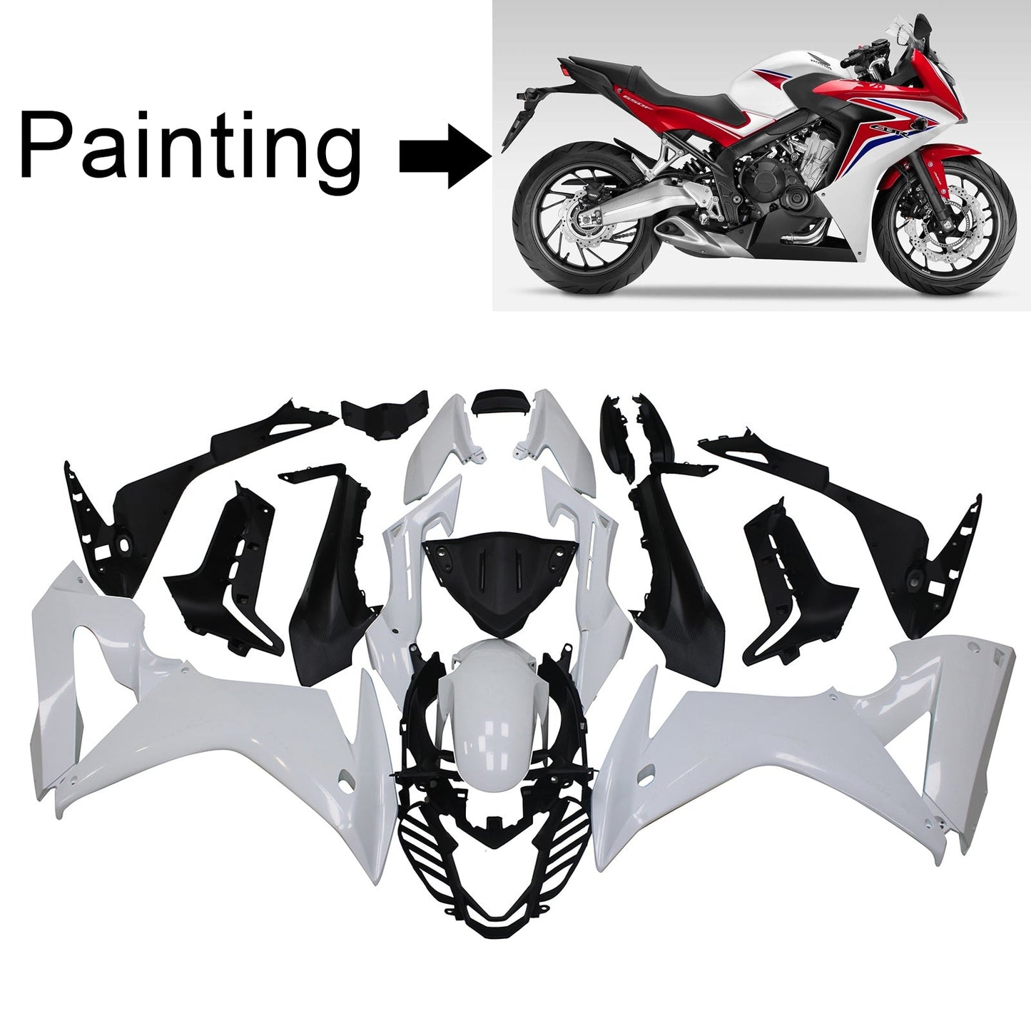 Amotopart Verkleidungsset für Honda CBR650F 2017–2019, Karosserie, Kunststoff, ABS