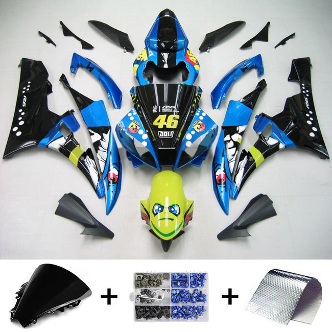 Amotopart Yamaha 2006-2007 YZF 600 R6 Schwarzblau Abzugskit