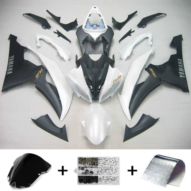 Amotopart Yamaha 2008-2016 YZF 600 R6 White Black Fearing Kit