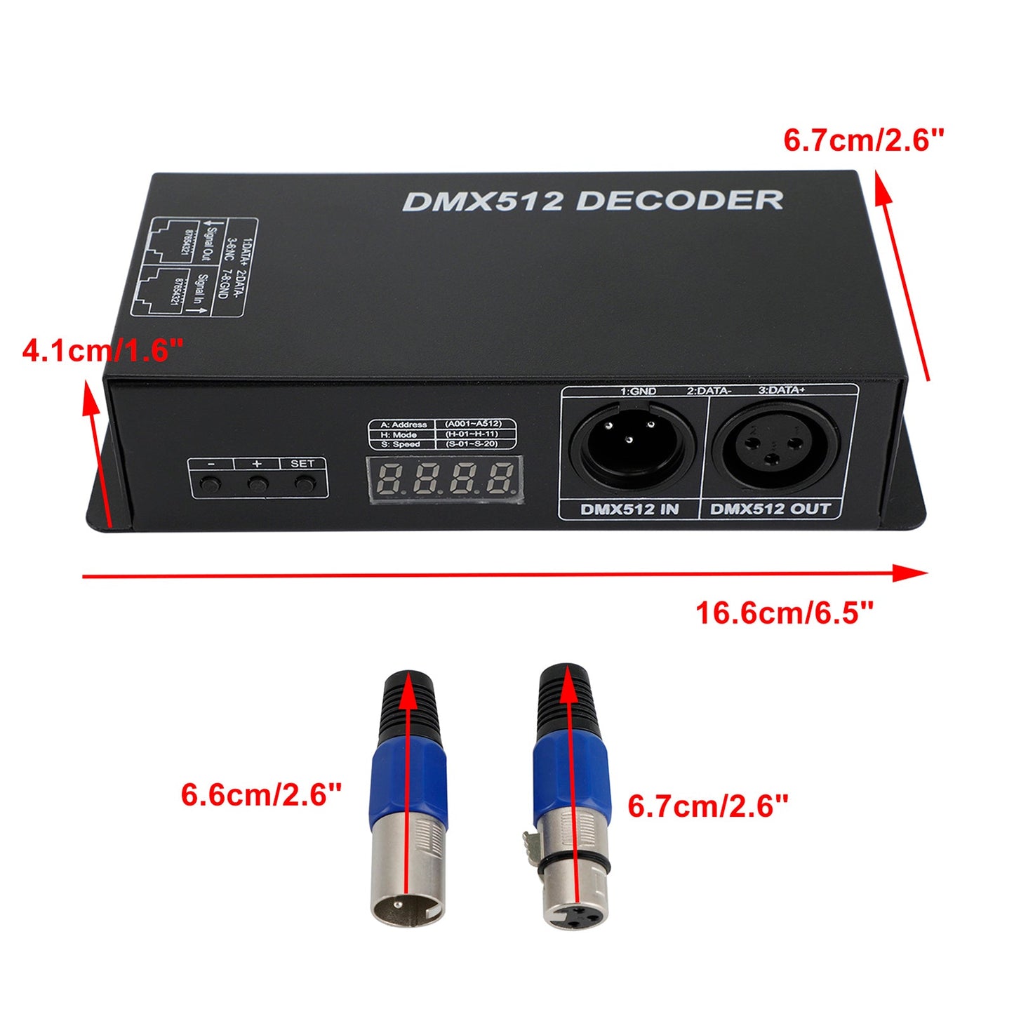 LED RGB DMX 512 Controller Decoder Dimmer 3Kanäle 24A 3x8A Streifenlicht