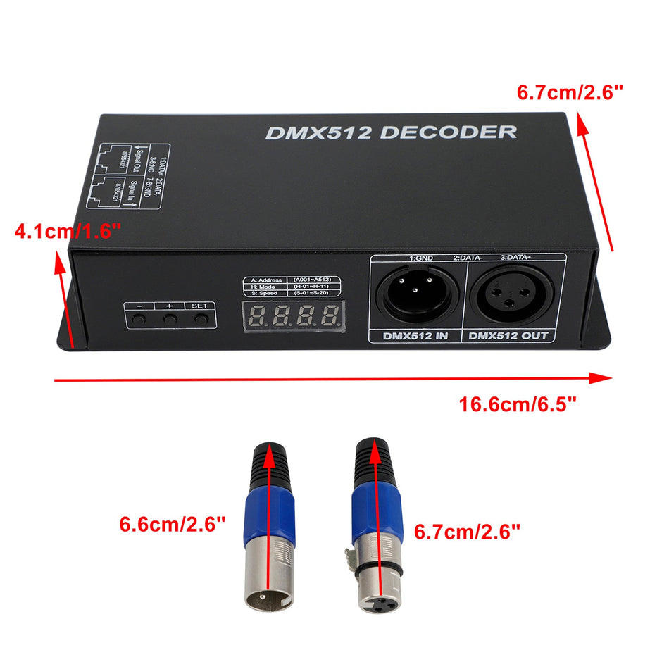 LED RGB DMX 512 Controller Decoder Dimmer 3Kan?le 24A 3x8A Streifenlicht