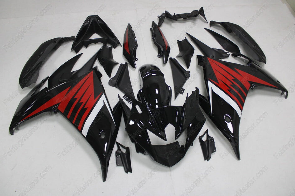 Amotopart 2009-2015 Yamaha FZ6R Kit de carénage noir rouge