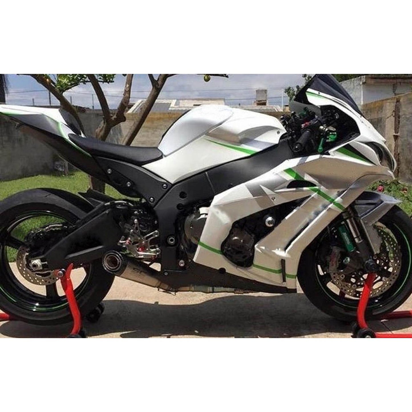 Amotopart Kawasaki 2016-2019 ZX10R White Sliver Abzugskit