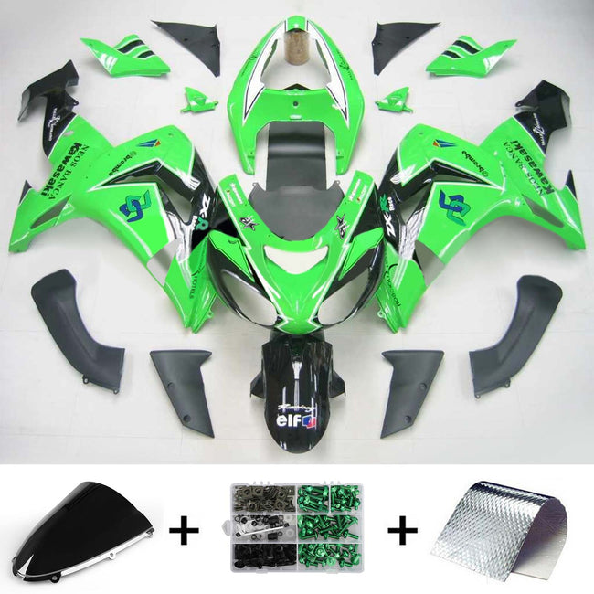 Amotopart Kawasaki ZX10R 2006-2007 Kit de vente vert