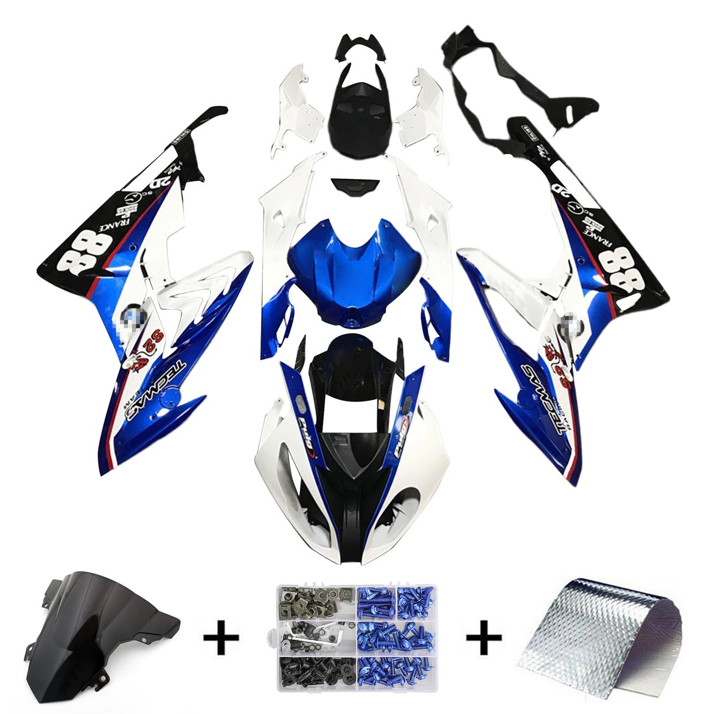 Amotopart BMW S1000RR 2017–2018 Verkleidungsset, Karosserie, Kunststoff, ABS