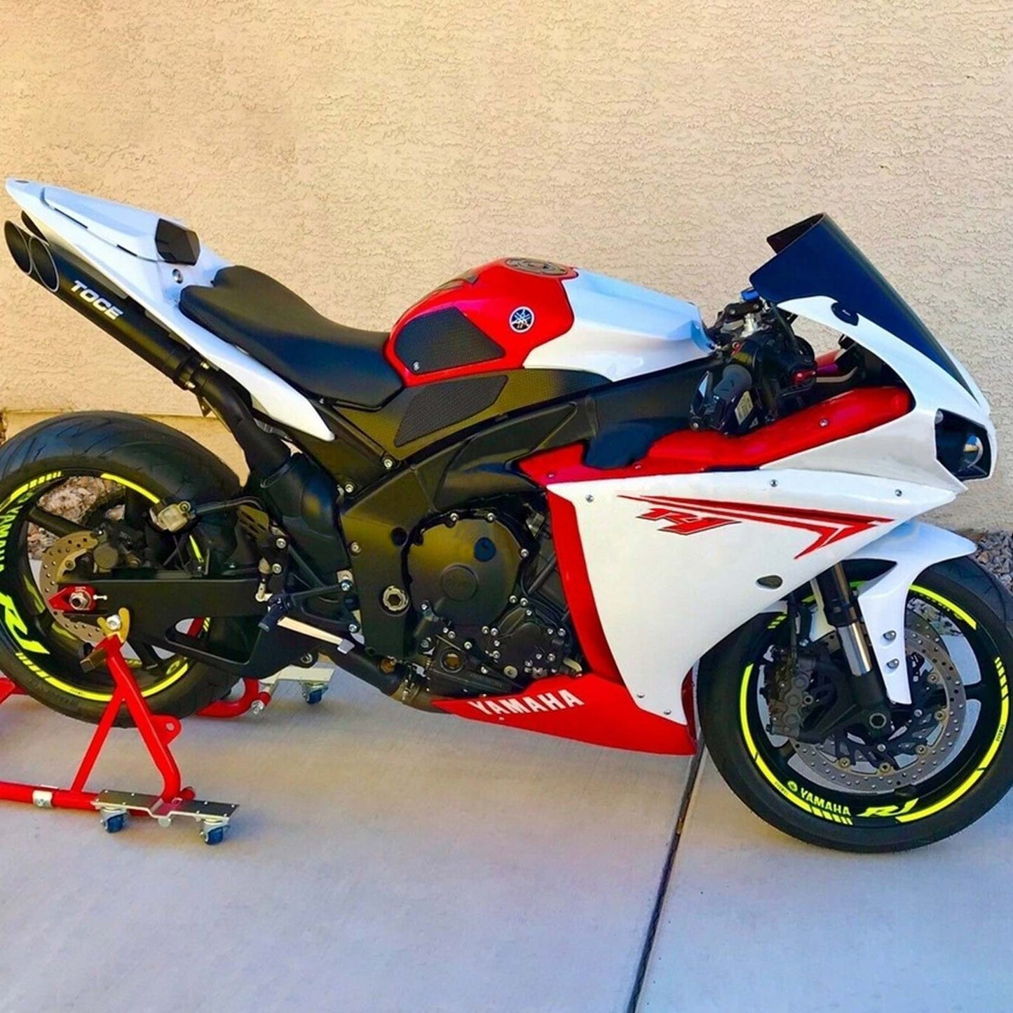 Amotopart Yamaha 2012-2014 YZF 1000 R1 White Red Fearing Kit