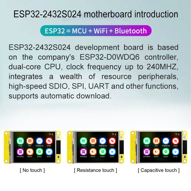 ESP32 Development Board Display WiFi Bluetooth Touchscreen LVGL Dual-Core CPU