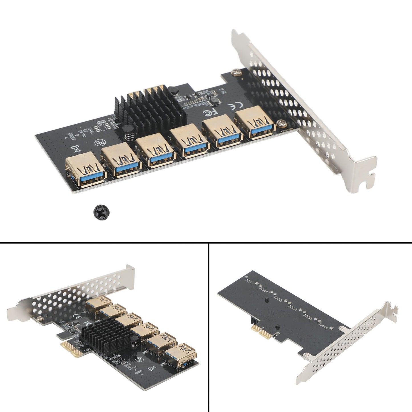 20 Gbs PCI-E X4 auf 6 * USB3.0 PCI-E X1 Riser Card Adapter Extender, geeignet für den Bergbau