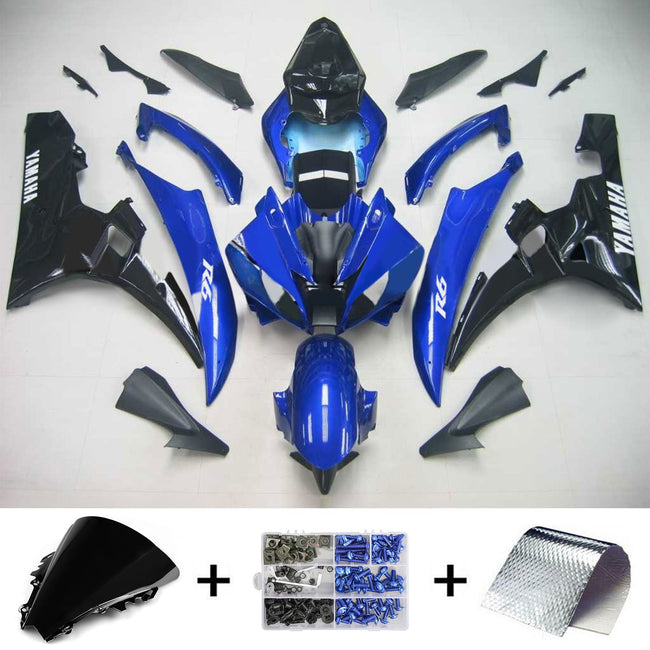 Amotopart Yamaha 2006-2007 YZF 600 R6 Blue Black Abzugskit