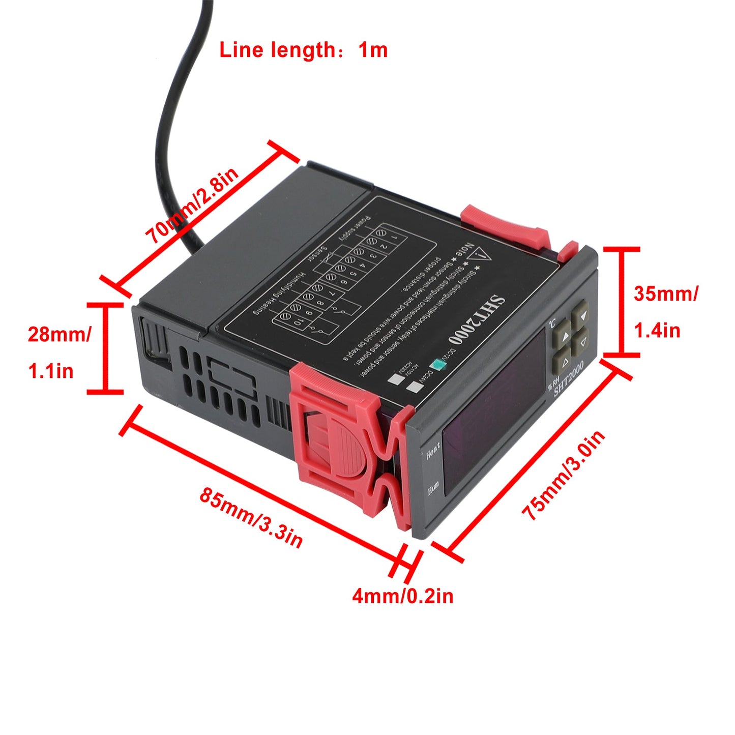 SHT2000 Température Humidité Hygromètre Thermostat Ac110-230V/DC12V/24V Capteur