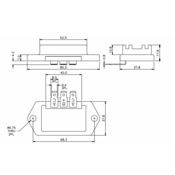 Redresseur de régulateur de tension pour Kohler John Deere 41-403-09 4140309