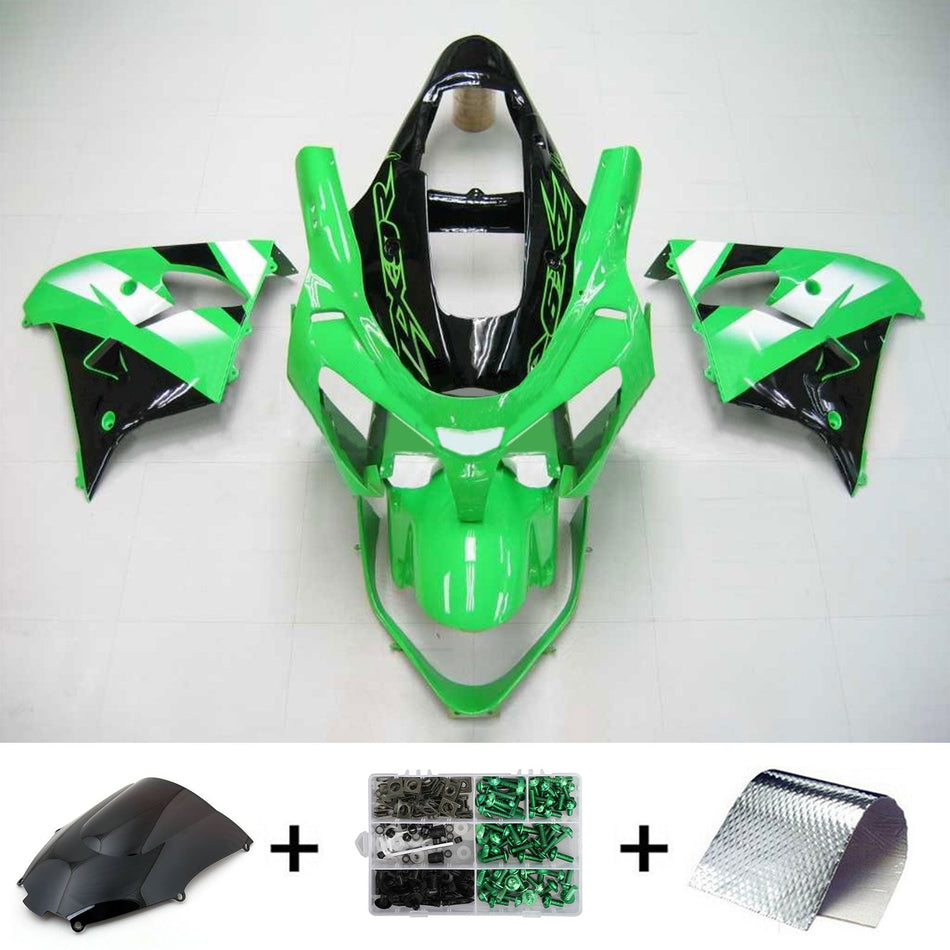 Amotopart Kawasaki 2002-2003 ZX9R Green Black Abzugskit
