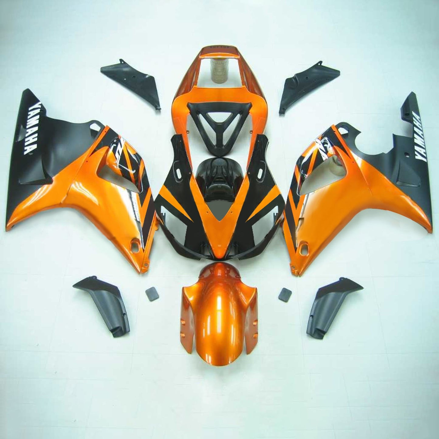 Amotopart Yamaha 1998-1999 YZF 1000 R1 Orange Schwarzverkleidungskit