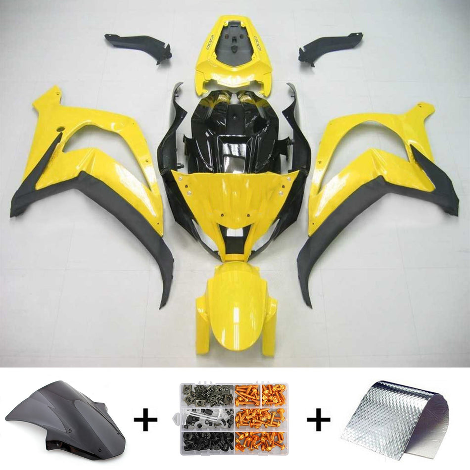 Kit de carénage Amotopart Kawasaki ZX10R 2011-2015 Jaune Noir
