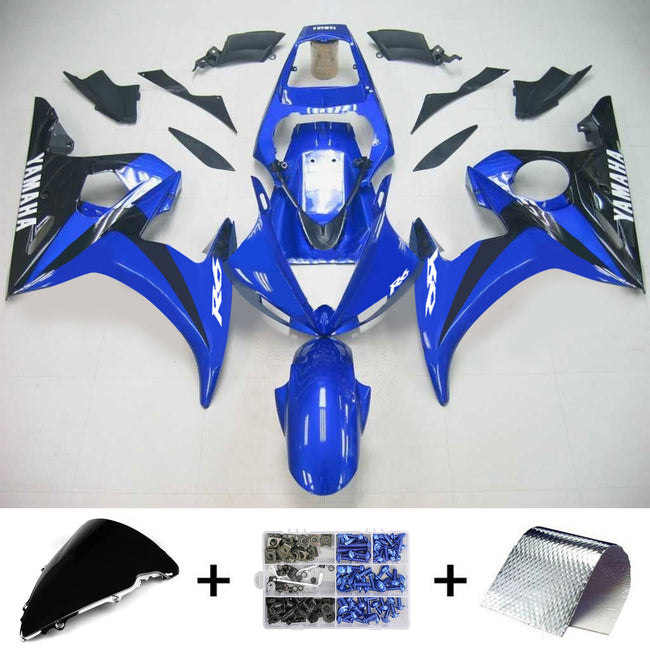 Amotopart Yamaha 2003-2004 YZF 600 R6 & 2006-2009 YZF R6S Blue Fairing Kit