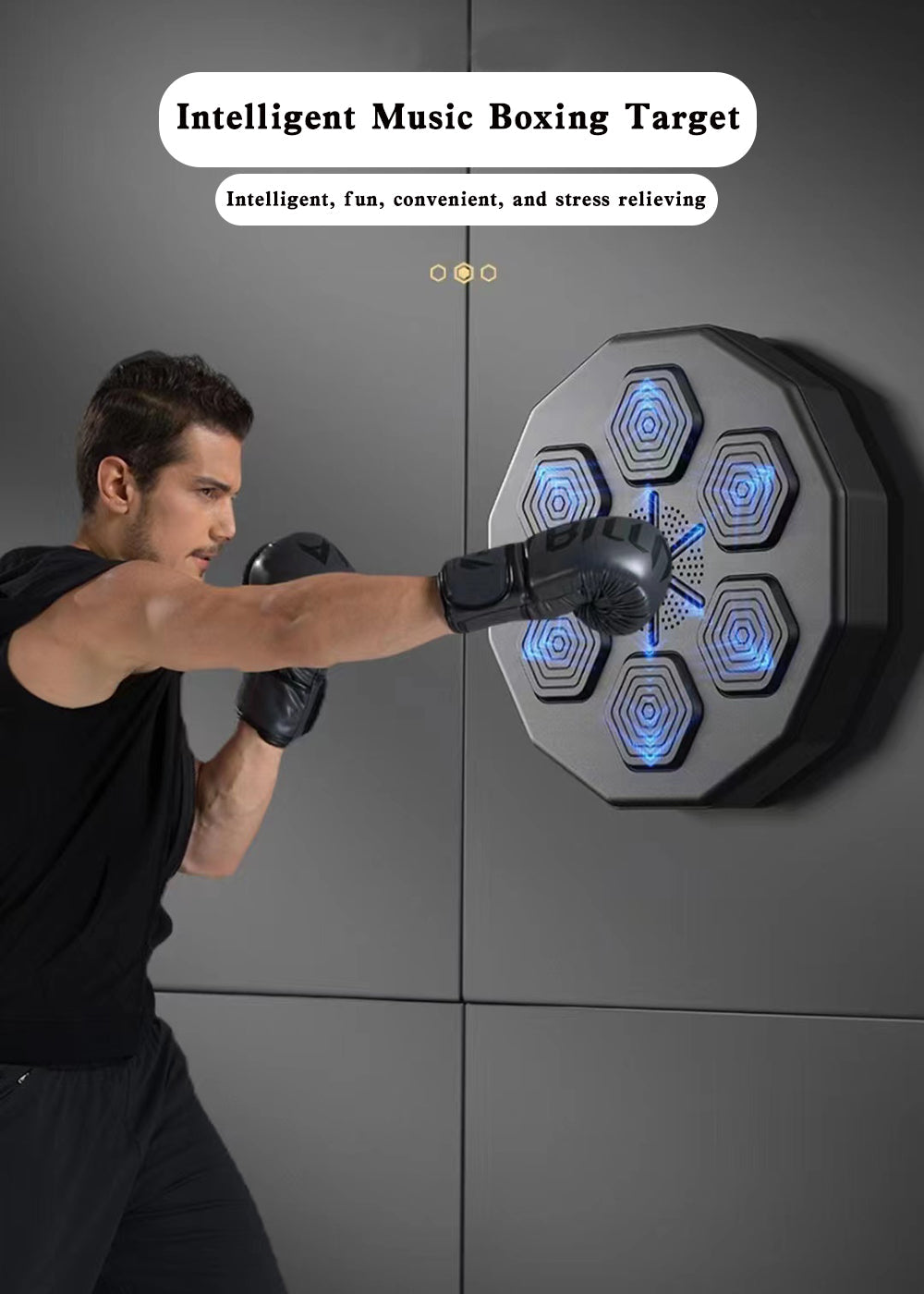 Box-Trainingsziel zur Wandmontage, Bluetooth-Musik, Indoor-React-Trainingsgerät