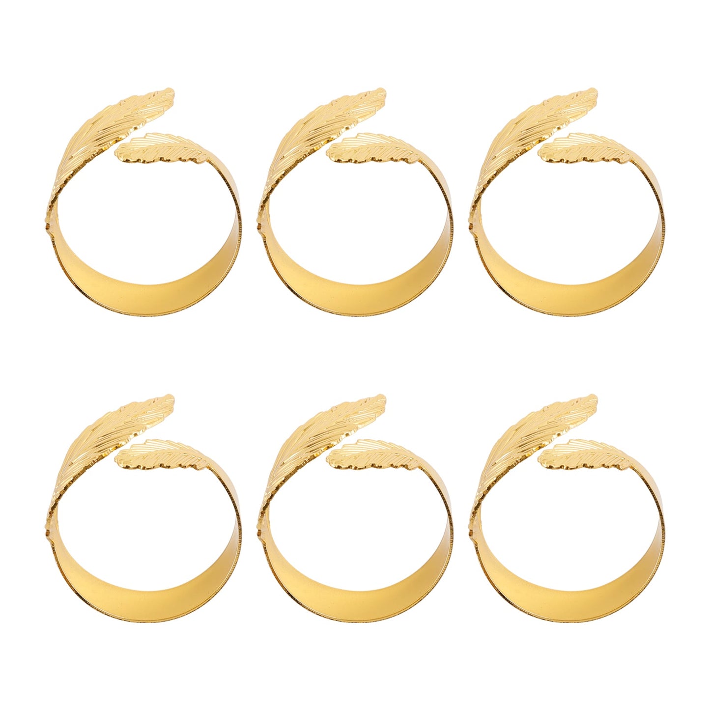 6PCS Serviettenringe Blatt Serviettenhalter Adornmen Legierung Golden