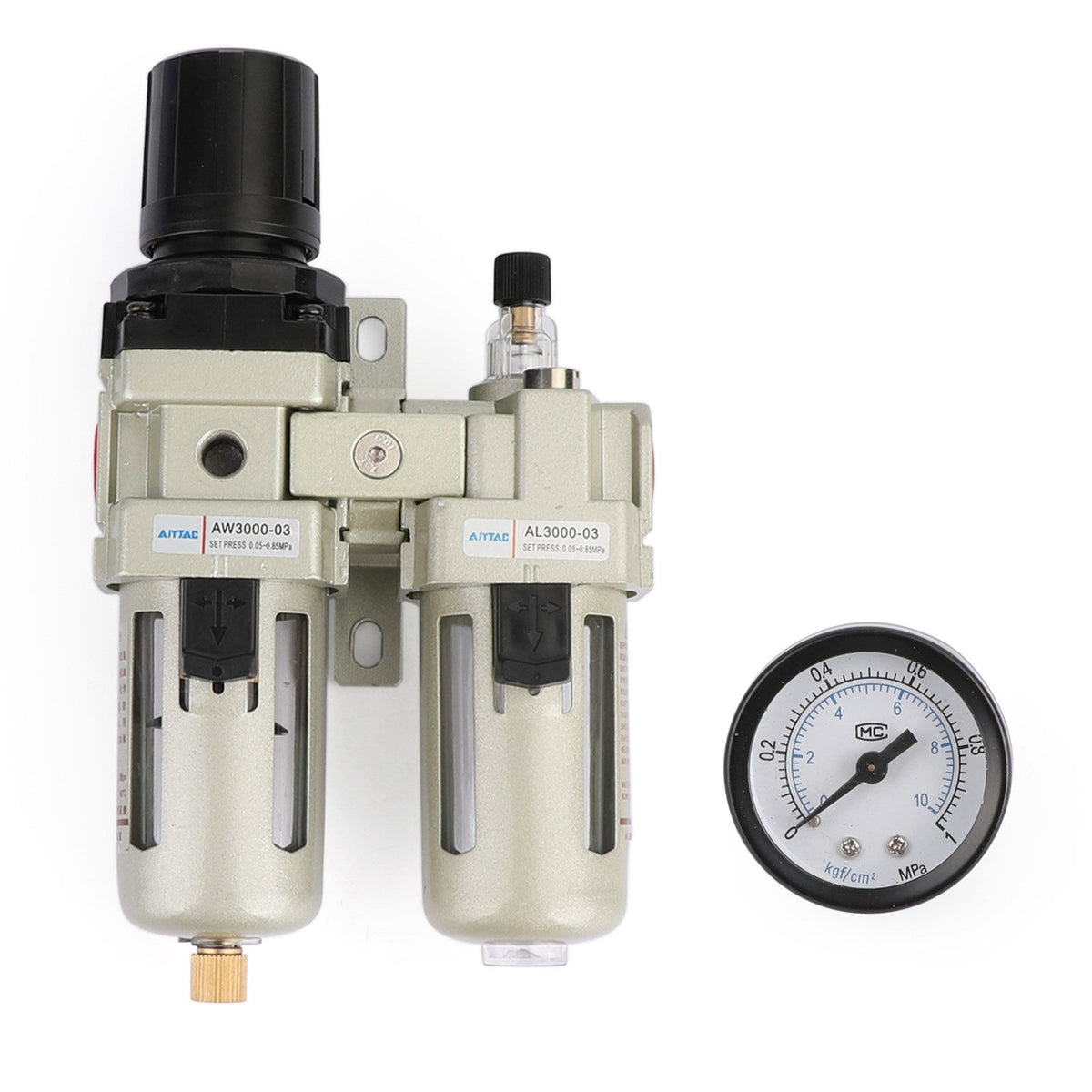 Druck regulieren mit AFR2000 Luftkompressor Filter Wasserabscheider Falle