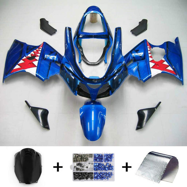 Kit carénage requin bleu Amotopart 2000-2002 Kawasaki ZX6R