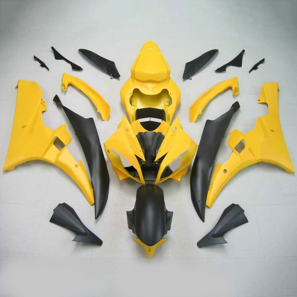 Amotopart Yamaha 2006-2007 YZF 600 R6 Kit de carénage Noir Jaune
