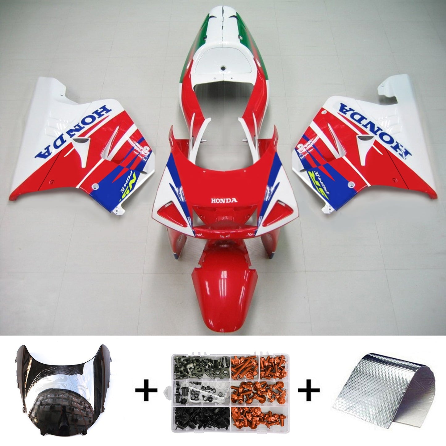 Amotopart Honda NSR250 PGM-4 1994-1996 Kit de carénage en plastique